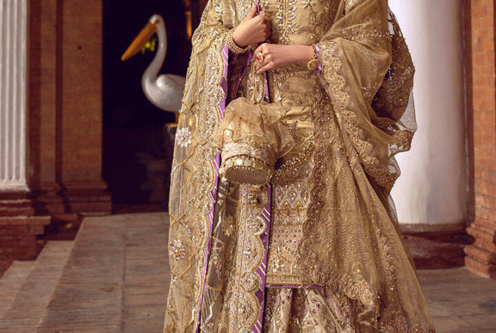 Elegant Pakistani bridal lehengas with muted tones and delicate handwork.