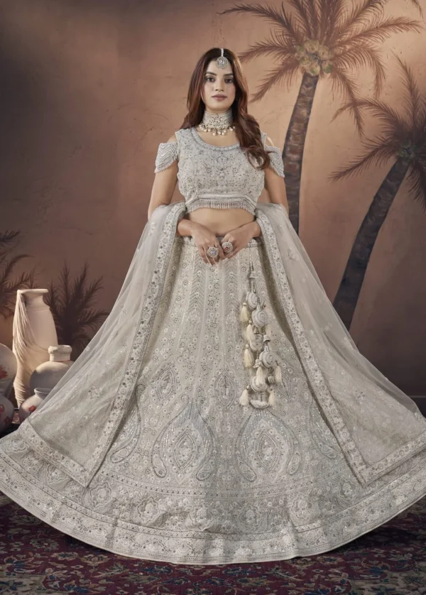 Embroidered Net Lehenga Elegant Bridal Outfit
