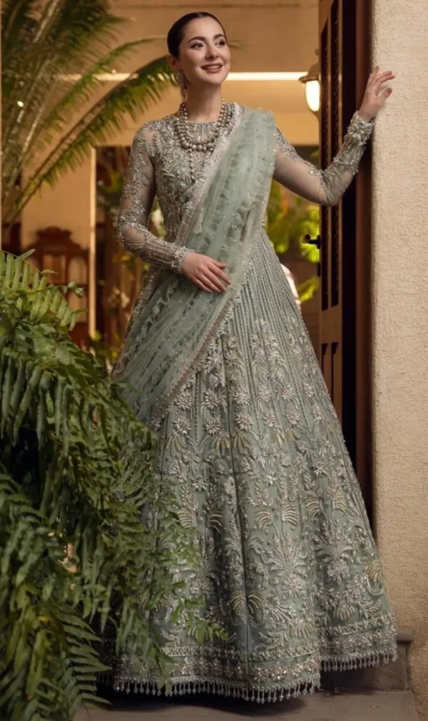 Embroidered Net Dress Handmade Luxury