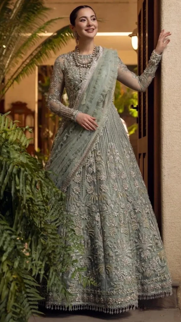 Embroidered Net Dress with handmade intricate details.