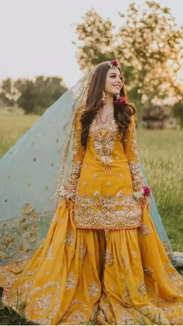 Mustard Yellow Bridal Gharara
