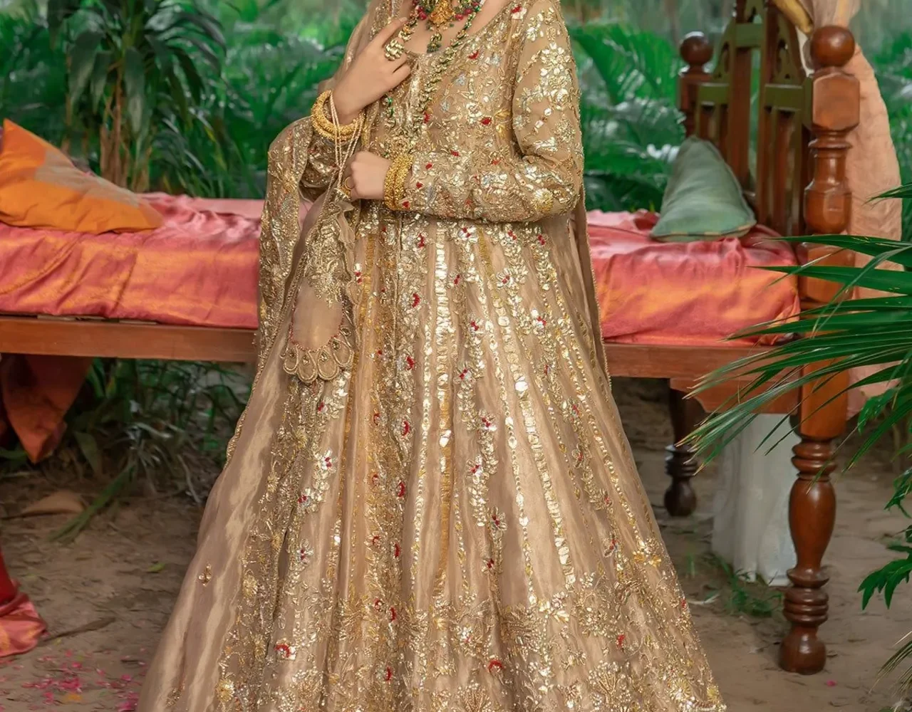 Pure raw silk pakistani bridal maxis