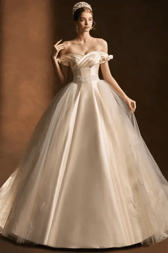 Ivory Silk A-Line Gown